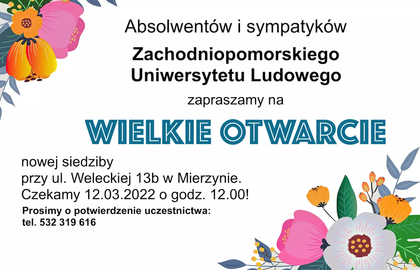 zaproszenie otwarcie